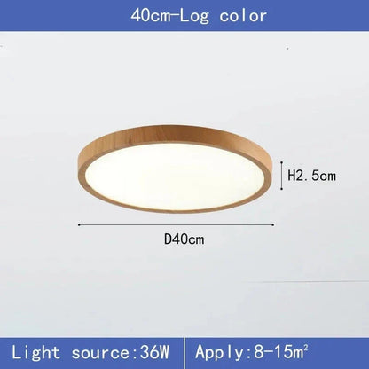 LED Ceiling Light | Ultrathin Wood Grain Design, Dustproof & Dimmable for Modern Interiors