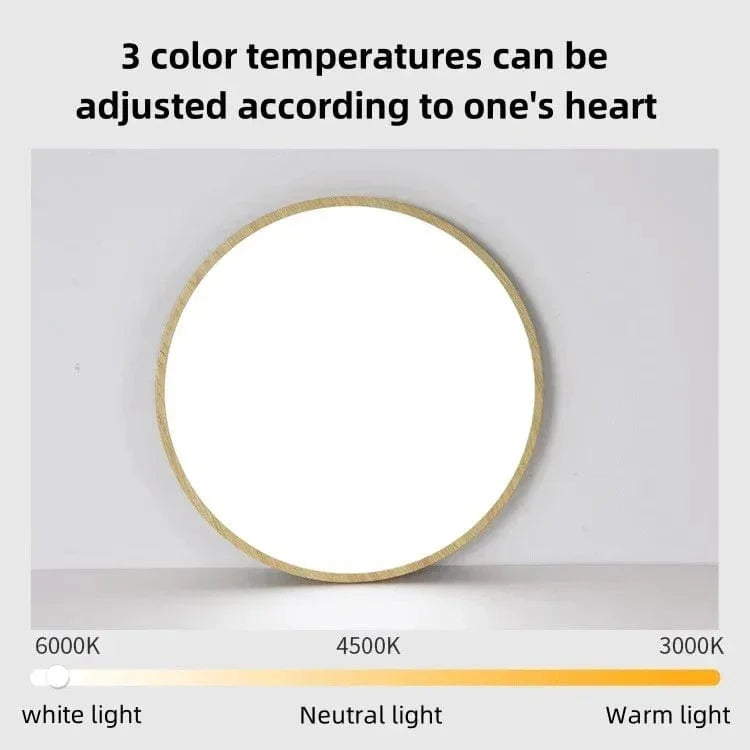 LED Ceiling Light | Ultrathin Wood Grain Design, Dustproof & Dimmable for Modern Interiors