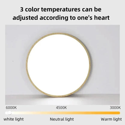 LED Ceiling Light | Ultrathin Wood Grain Design, Dustproof & Dimmable for Modern Interiors