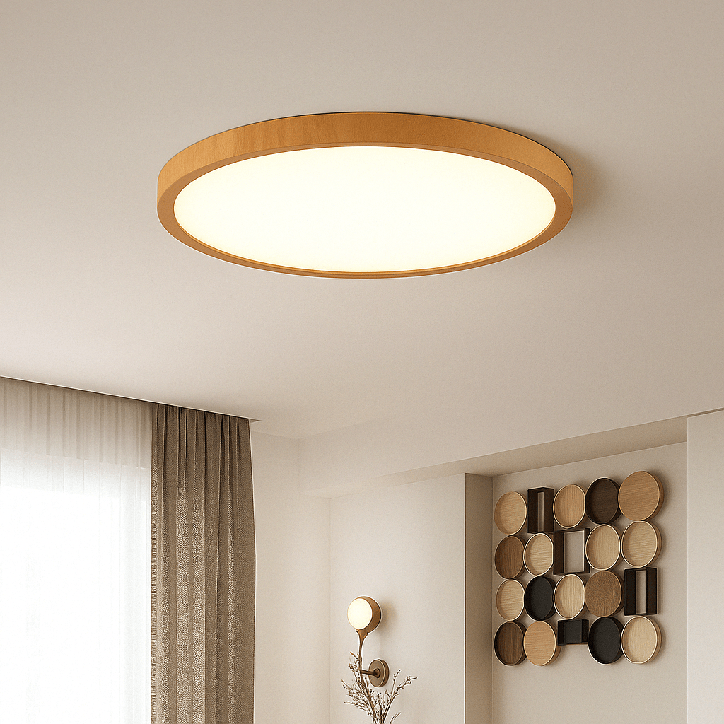 LED Ceiling Light | Ultrathin Wood Grain Design, Dustproof & Dimmable for Modern Interiors