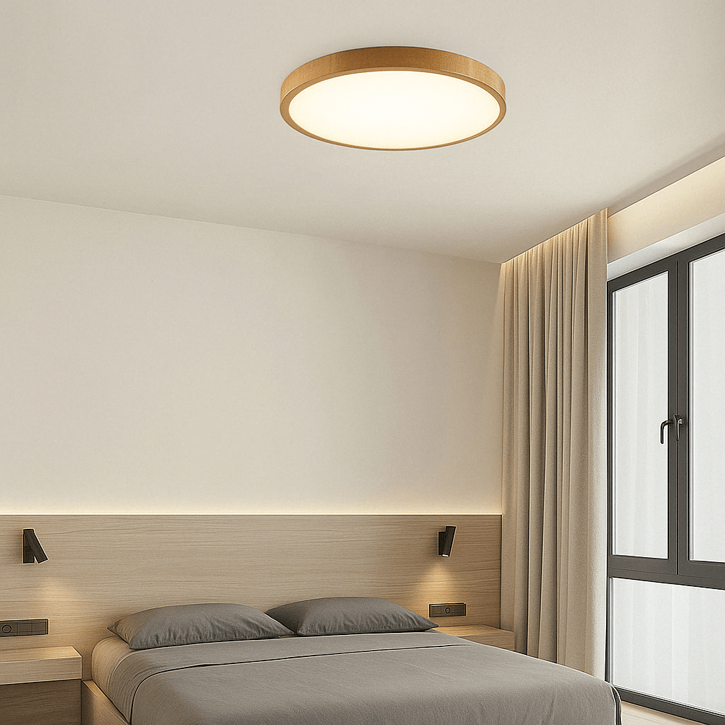 LED Ceiling Light | Ultrathin Wood Grain Design, Dustproof & Dimmable for Modern Interiors