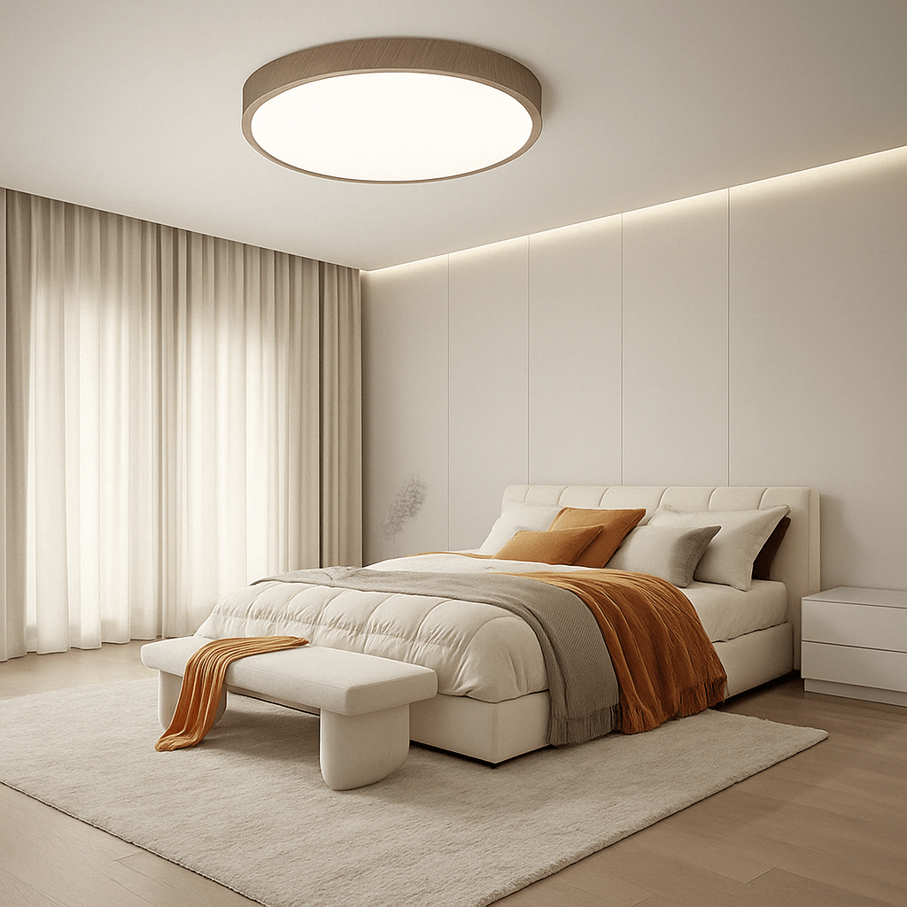 LED Ceiling Light | Ultrathin Wood Grain Design, Dustproof & Dimmable for Modern Interiors