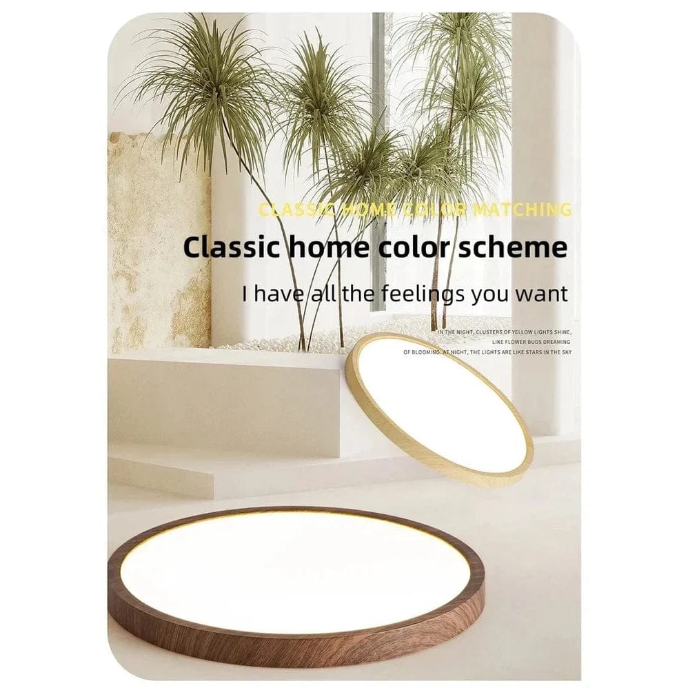 LED Ceiling Light | Ultrathin Wood Grain Design, Dustproof & Dimmable for Modern Interiors