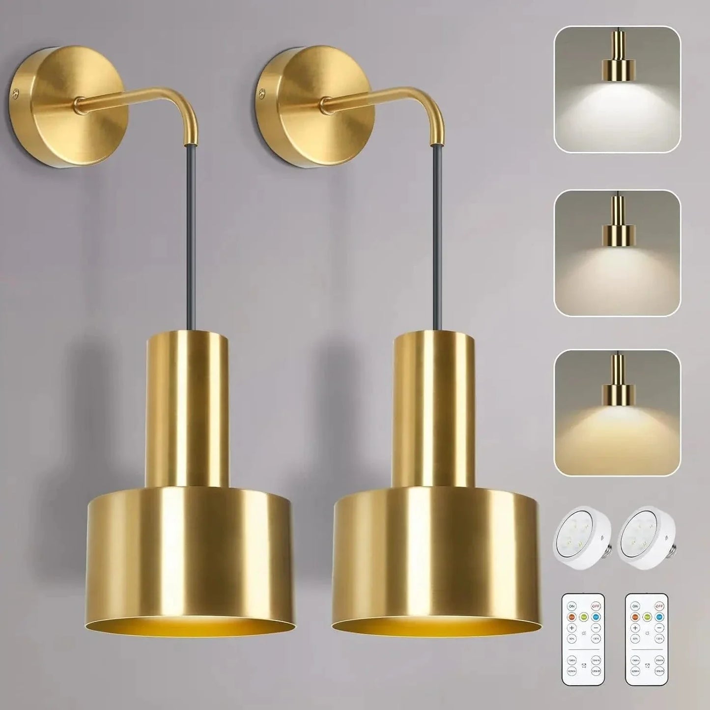 Wireless Rechargeable Wall Lamp | Remote Control, Adjustable Brightness & Color Temperature for Bedrooms and Foyers