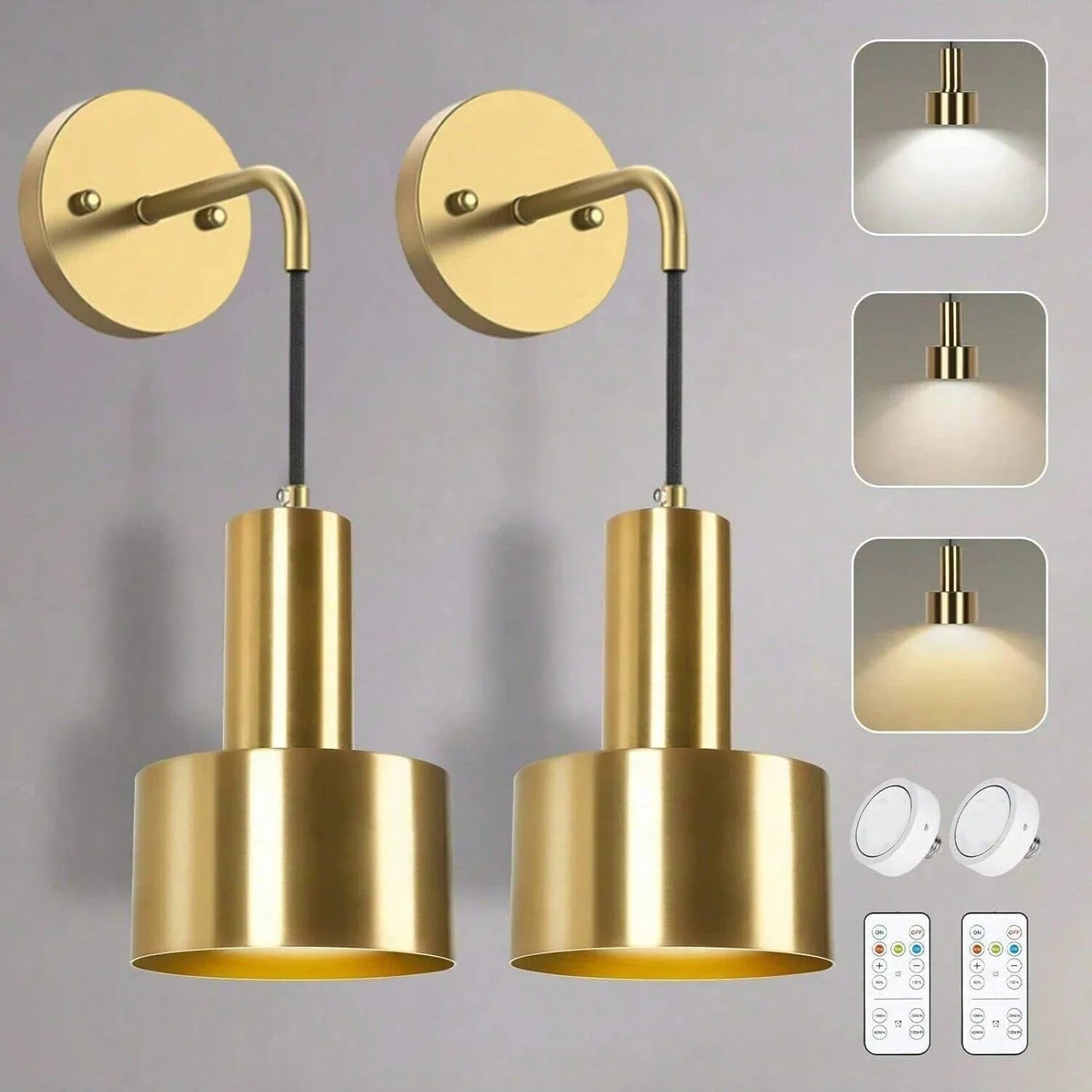 Wireless Rechargeable Wall Lamp | Remote Control, Adjustable Brightness & Color Temperature for Bedrooms and Foyers