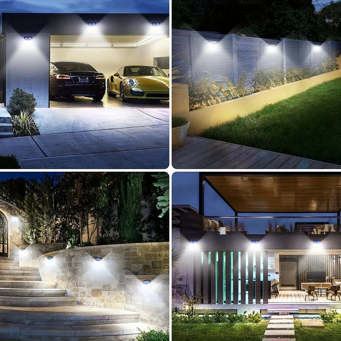 2x Solar LED Wall Light with Motion Sensor | Waterproof, 270° Wide Angle & 3 Modes for Outdoor Security in Gardens and Yards
