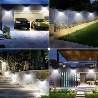 2x Solar LED Wall Light with Motion Sensor | Waterproof, 270° Wide Angle & 3 Modes for Outdoor Security in Gardens and Yards