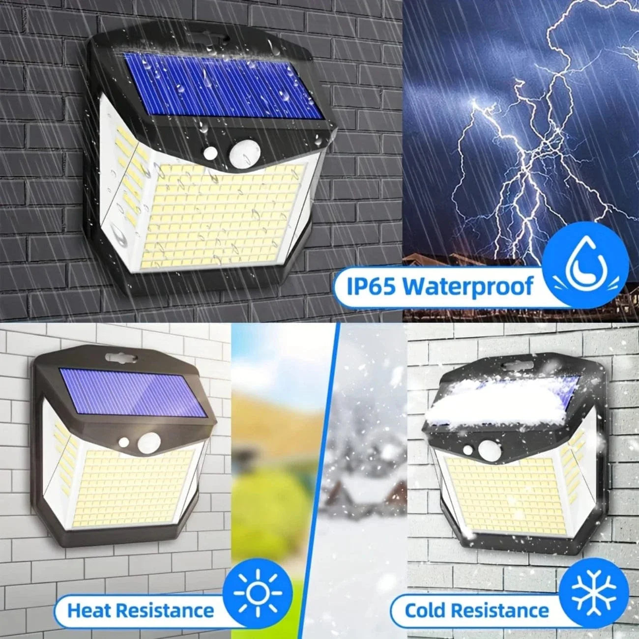 2x Solar LED Wall Light with Motion Sensor | Waterproof, 270° Wide Angle & 3 Modes for Outdoor Security in Gardens and Yards
