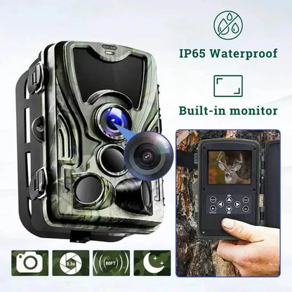 Wild Motion Detection Camera | Garden Wildlife Camera IP65 Waterproof, Full HD & Ideal for Hunting, Wildlife Observation & Security Monitoring