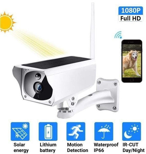Wireless Solar Surveillance Camera with Night Vision and Motion Detection for Home Security and Outdoor Monitoring