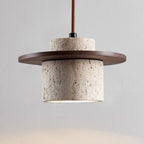 Travertine Pendant Light Fixture - Natural Stone Design for Kitchen Island & Dining Room
