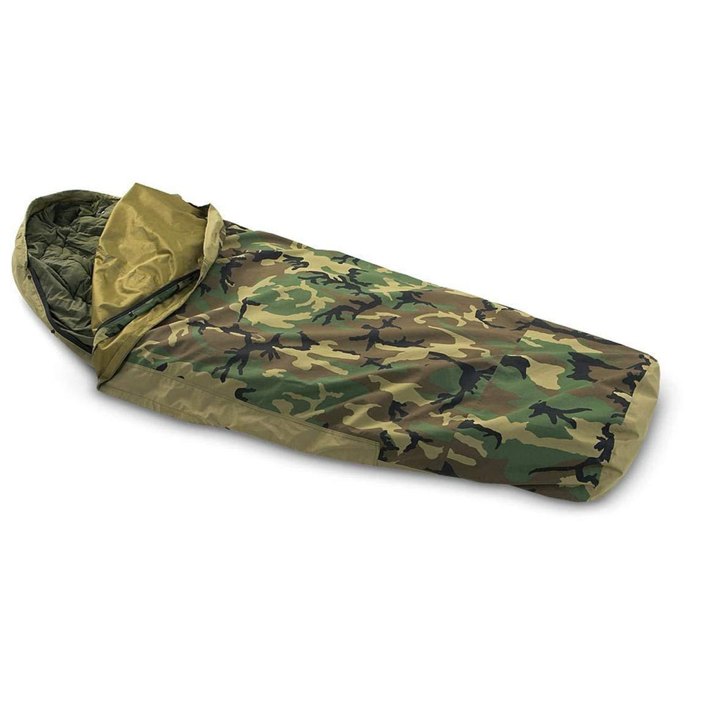 US Military Modular Sleep System Bivy Cover, Woodland Camo, Used