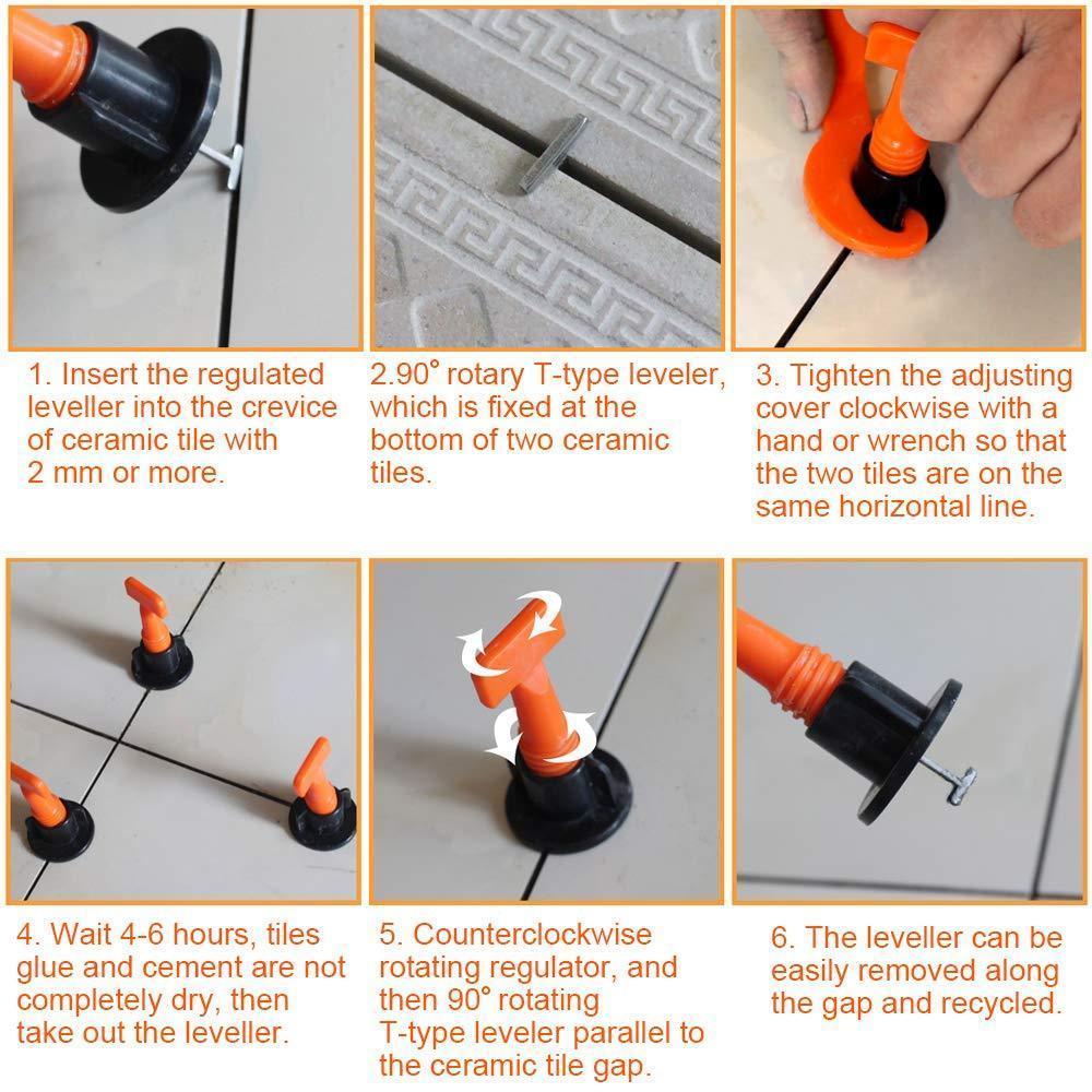 No.1 Reusable Tile leveling System Alignment Spacers 50Pcs - Balma Home