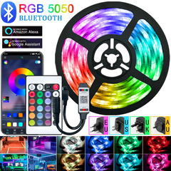 LED Light Strips For Bedroom RGB 5050 Bluetooth Control Feet Supports Light Decor