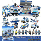 8 IN 1 City Police Truck Station Building Block Series SWAT Toy Gift For Kids - Balma Home