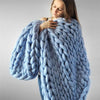 Image of Handmade Chunky Knit Blanket Comfy & Warm -  80 x100 cm