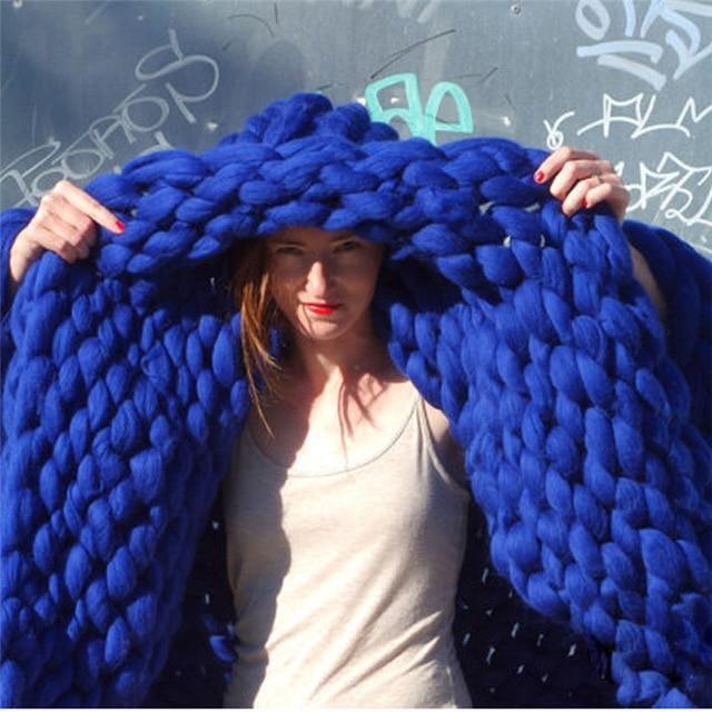 Handmade Chunky Knit Blanket Comfy & Warm -  80 x100 cm